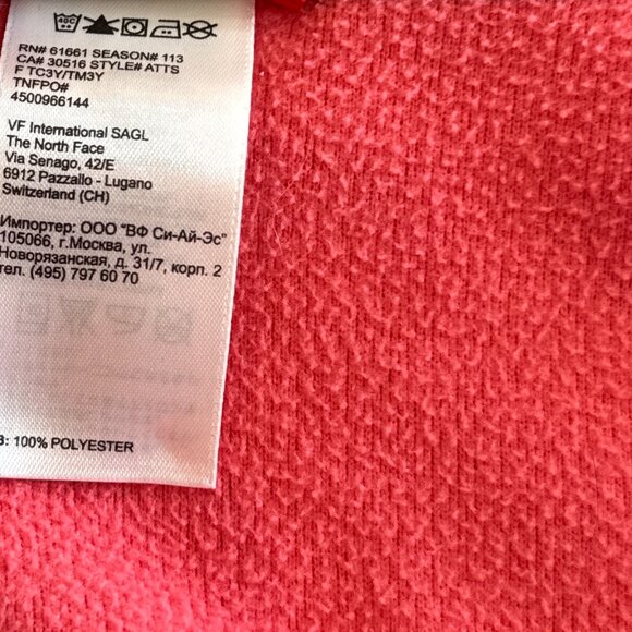 The North Face Women’s M Pink Polartec Classic Full Zip Hoodie Jacket Pockets - Picture 9 of 10